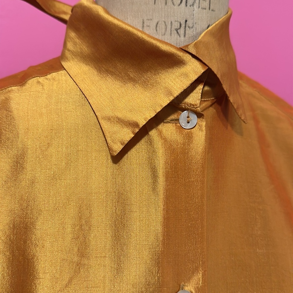 Romeo Gili silk Gold Blouse - Picture 3 of 11